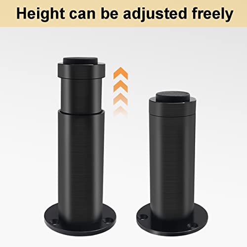 4 stuks zwart 120mm verstelbare benen, dikke meubels voeten, aluminium Legering zware benen, cabinet benen, voor badkamer cabinet voeten Sofa Voeten koffie tafel voeten (Verstelbare hoogte 0-25mm)