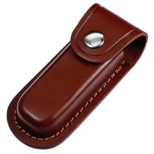 Leren Riem Mes Case, 12.5cm Leren Mes Case, Essen Mes Case, Opvouwbare Vouwbare Mes Case, Draagbaar Leren Vouwmes Case met Gesp