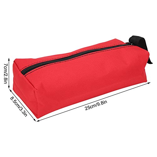 2PCS Kleine draagbare gereedschapszak gereedschap Can-Vas opslagzak Multifunctioneel Clip-on Zipper Tool Bag Multifunctionele opslag Organisator Zipper Bag(Rood)