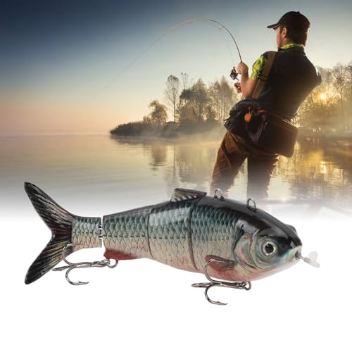 Elektrische lokken, oplaadbare Meervoudige Joint Zwemmen Bait met LED-licht voor het vissen, Lifelike Automatic Zwemmen, Onderwater Green Light Emissie 4