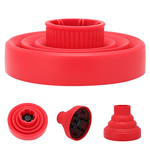 Universele opvouwbare haardroger Diffuser bijlage, Draagbare reis Vouwbare haardroger Diffuser Nozzle Styling Barber Stool Geschikt voor de meeste haardrogers (rood) 5