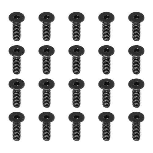 #6-32 x 1/2" Flat Head Schroeven met Hexagon, 20st Platte Head Schroeven, Hexagon, Machine Schroeven, Volledige Thread, Unc Oxide Black, Graad 10.9