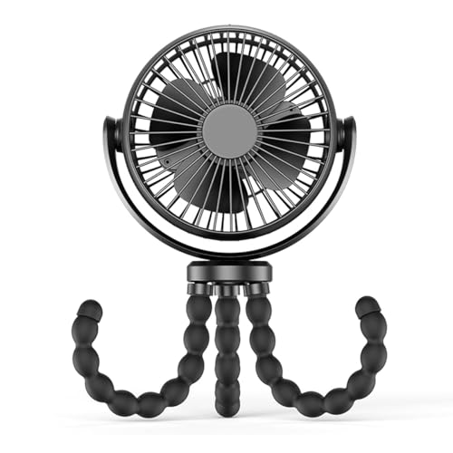 USB Fan, Quiet Hand Fan, 4 Speed Mini Tafel met Flexibele Tripod voor kinderwagen, autostoel, Camping (2000mAh)