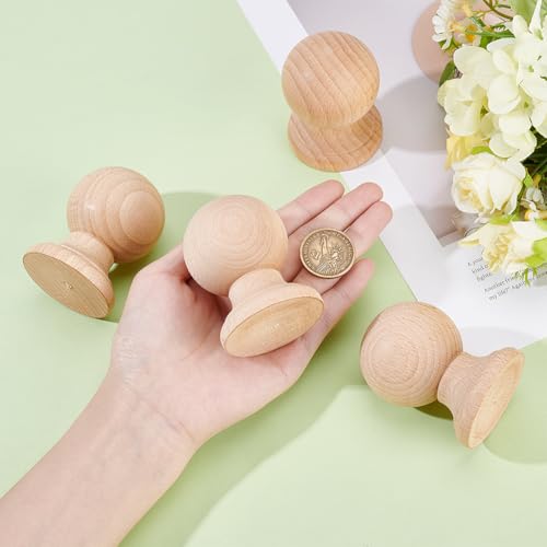 4 stuks onbewerkte goederen eindstukken, solide Romeinse stijl ronde bal eindstukken voor doe-het-zelf meubels ambachten, 6,8 x 4,9 cm 3