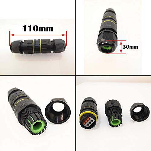 Kabelconnectoren IP68, Dujelixa 1st Waterdichte verbinding Box 2/3 Way Line M25 Verlengkabel Connector, Draadbereik 6-11mm, Elektrische Buitenbox, Externe Mouw Koppeling voor Power Cord 4