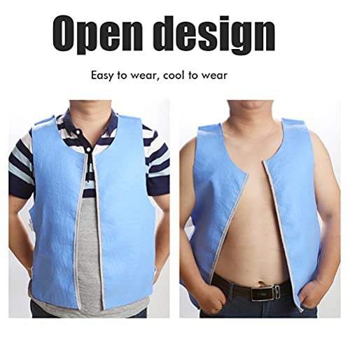 Koelvest, Unisex Zomer Koelvest, Ice Pack Vest Persoonlijke koeling Koud Vest Sport Vest Body Koeling voor Vissen Fietskok, Blauw, One Size 4