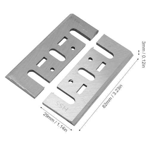 2Pcs Planer Blades HSS 82mm Elektrische Planer Messen, Hoge kwaliteit stalen Blades met hoge snelheid Resparenable voor hardhout, Softwood, Plywood