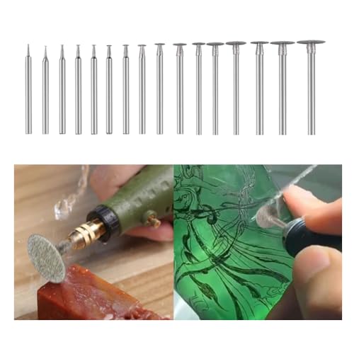 13 st. 2,35mm Shank T-Shaped Hoofd Diamond Grinding Drill Sets Graveren Carving Polijsten Glas Jade Stone Drill bit voor Dremel Rotary Tools 5