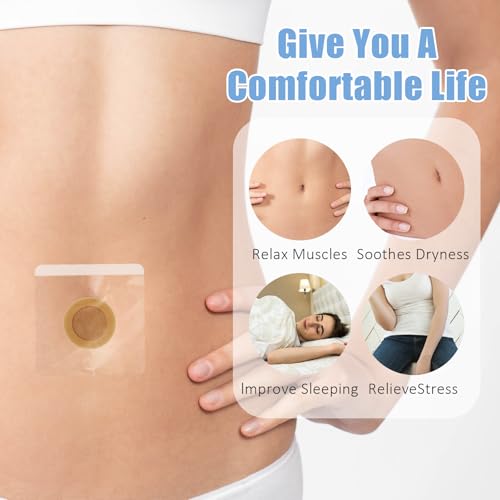 20 stuks Castorolie Wraps voor Navel, Siliconen Katoen Core, Wegwerp Castor Olie Verpakking voor de Navel, Zelfklevende Castor Olie Verpakking voor Leaks (Niet Olie inbegrepen) 5