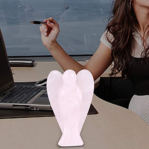 Natuurlijke rozenkwarts edelsteen roze heilige kristal steen gesneden engel gevormd hoofd decoratie 3