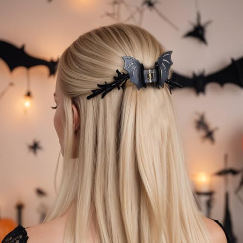 2 stuk Halloween Vleermuis haar Clip, Gothic vleermuis haar Clips, Hollow Out non-slip haar Claw, Halloween horror haar accessoires voor vrouwen met dun haar 3