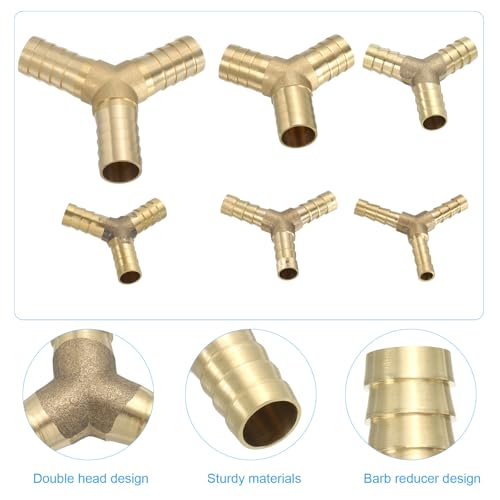 1/2" koperen slang Barb Fitting, 4Pcs Y Type Barb Unie Fittings Metalen Splicer Mender Connector Barbed Draad Adapter Luchtslang Reparatie Kit voor Waterolie brandstofgas 3