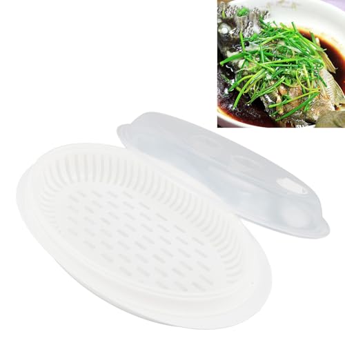 Magnetron Vis Groenten en Pasta Stoom, Vis Stoomcontainer met deksel, snelle warmtegeleiding, Magnetron Fish Hob 3