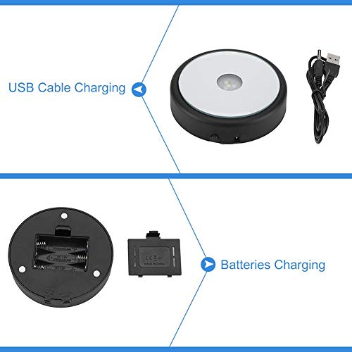 Kristallen lichtbak, USB- of batterijbediende ronde LED-lichtbak met 6 kleurwissellampen, voor thuistextiel en kristallen 4