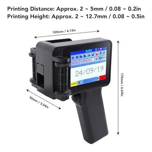 Mini Handheld Inkjet Printer Gun Portable met HD LED 4.3in Touch Screen N6 Zonder 12.7mm voor QR code Barcode