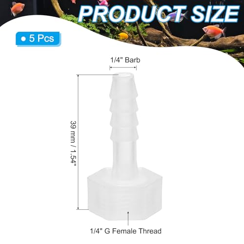 Set van 5 kunststof slangen Barbs, 1/4 inch Bard x 1/4 inch G Vrouwelijke Thread Adapter Connector Pijp Fitting voor water vloeibare luchtgas brandstof