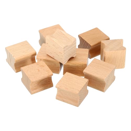 20x20mm Blanco Houten Rubberen Stamp Mounts, 10 Pack Houten Rubberen Stamp Handvat Hard houten blokken voor het maken van DIY Crafting Style 2, Bruin