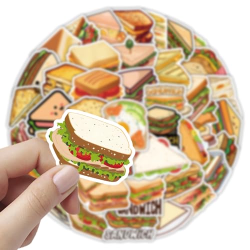 Sandwiches stickers voor tieners en volwassenen, 50 stuks, sandwich vinyl sticker set, auto, motorfiets, fiets, skateboard, snowboard, bagage, laptop, koffer, helm, motorfiets, computer