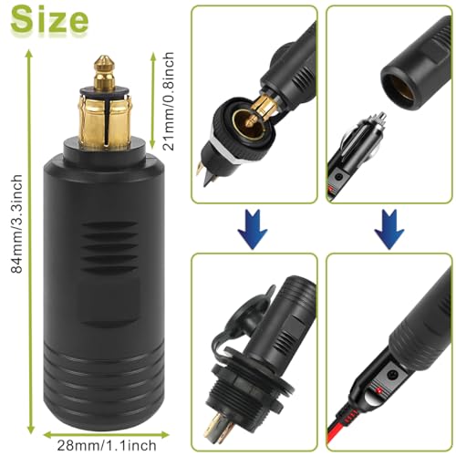 voor DIN naar sigarettenaansteker adapter 12V voor DIN-stekker en Euro-aankomst sigarettenaanstekeradapter, voor BMW Motorfiets Auto, Europese norm Auto, Vrachtwagen