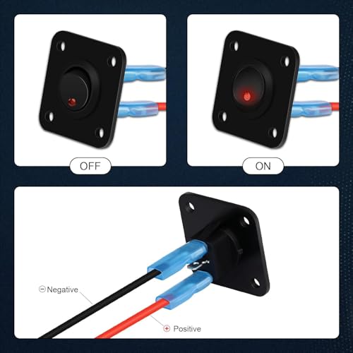 12V Schakelplaat ronde schakelaar 3-pins 12V 20A/24V 10A 1Groep LED Rocker Switch voor auto, boot, vrachtwagen, rood 3