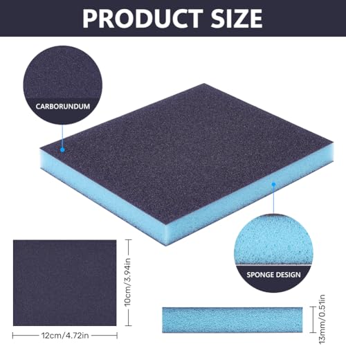 Verpakking van 20 schuurspons, 60/80/100/120/180/220/240/320, wasbare en herbruikbare schuurpads voor houtbewerking, gipsplaten en metaalpoetsen