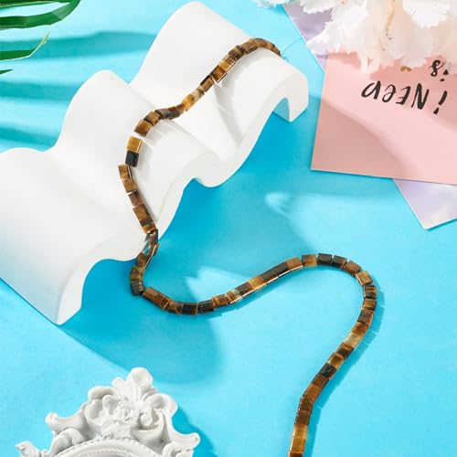 1 Strand Edelsteen Tila kralen Natural Tiger Eye 2 Hole Square zaad kralen drager kralen voor meerdere onderdelen armband ketting ambachten sieraden maken 5