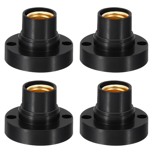 E14 Lamp Socket, 4 st Ronde Schroef Base Lamphouder Licht vervangende voetstukken voor Halogen CFL Bulb, zwart