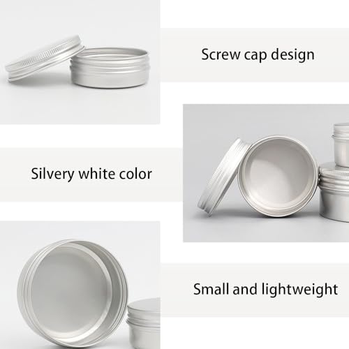 12 stuks Aluminium Tin Jaren Zilver Ronde Cosmetic Jars met schroefdeksels Capaciteit 30ml Reizen en DIY Cosmetics 3
