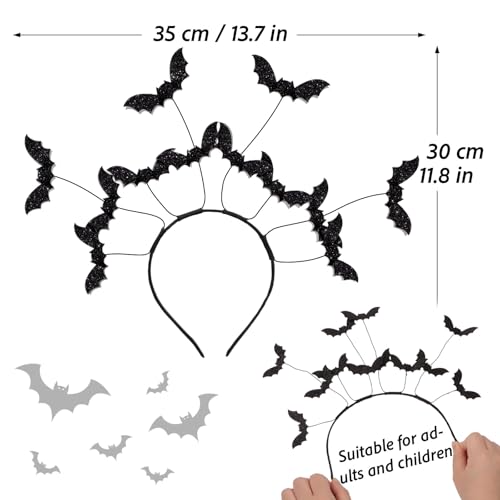 Bat Headband Hair Hoop Bat Headdress voor kinderen en volwassenen Halloween Dress Up Party Accessoires