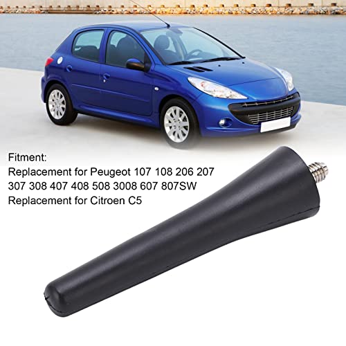 Car Short Antenna Fit voor 107 108 206 207 307 308 407 408 508 3008 607 807SW, Car Short Antenna Mast 6561N3 6.7CM Lengte ABS Zwart Vervanging