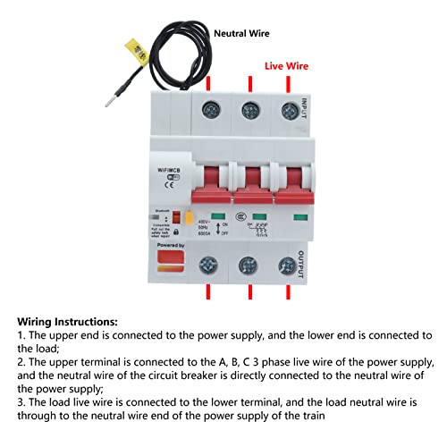 3p Smart Circuit Breaker met Wifi Antenna Control Server AC 400V Leakage Protection Switch (40A) 5