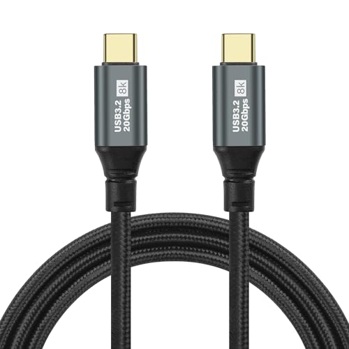 Gen3.2 van type C Datakabel, dubbele kabel, type C met Emark PD-chip, 100W Projectieschermkabel, 8K High Definition, 20GB, Complete gegevenskabel voor telefoon, 1 m