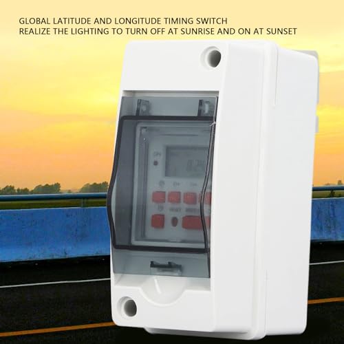 Programmeerbare digitale tijdschakelaar voor Poolpompen, Verwarmers, Filters, 7 dagen 28 AAN/UIT Timerinstellingen, AC85-265V LCD Digitale Timerschakelaar weergeven met 5