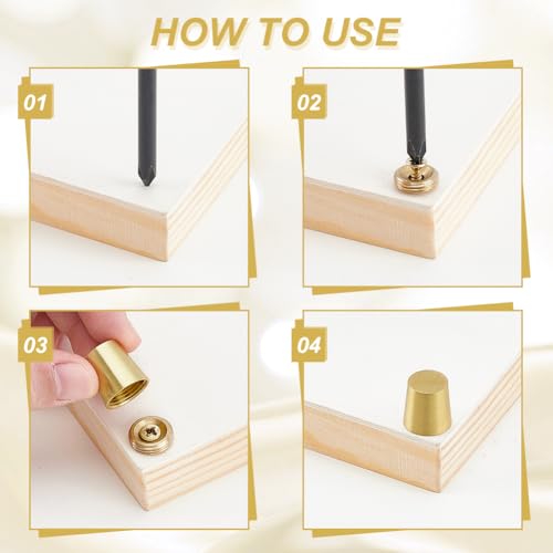 8 sets messing snijplank poten, 15 mm snijplank voeten met antislip gliders, mini kast poten, geschikt voor tafel en bank meubels 3