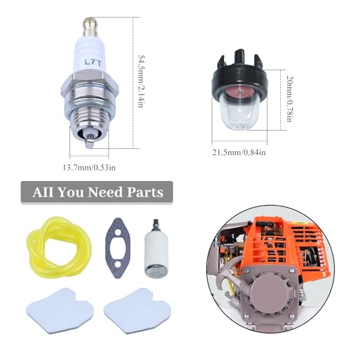 Gubeter Luchtfilter-gasleidingset voor Husqvarna 235 235E 236 236E 240 240E voor Jonsered CS2234 CS2238 Cs2234S CS2238S Red Max Gz380kettingzaag 545061801