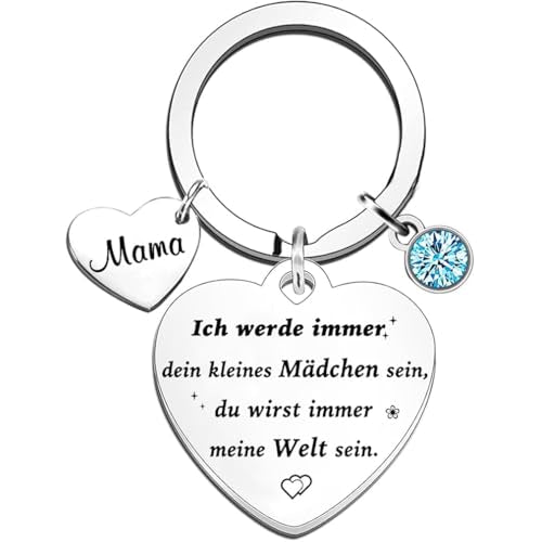 Mama Cadeau Ich werde immer dein kleine meisje sein, du wird immer meine Welt sein Keychain Beste mama ooit sieraden moederdag geschenk verjaardag cadeau Van dochter tot moeder, zilver, M, siliver