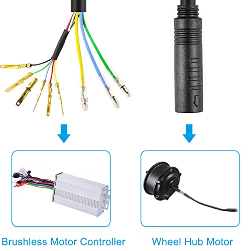 9 Pin Wiel Hub Motor Kabel, E-bike Motor Hall Sensor Waterdichte uitbreiding Kabel, Elektrische Fiets Accessoires Convert koord voor elektrische fiets, 80cm 4