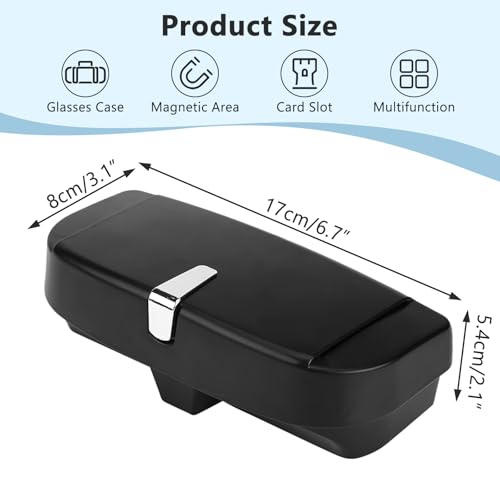 Auto zonnebril houder ABS auto glazen geval opslaghouder Clip Case Organisator Box Universiële glazen Organisator met ticket kaart clip, zwart