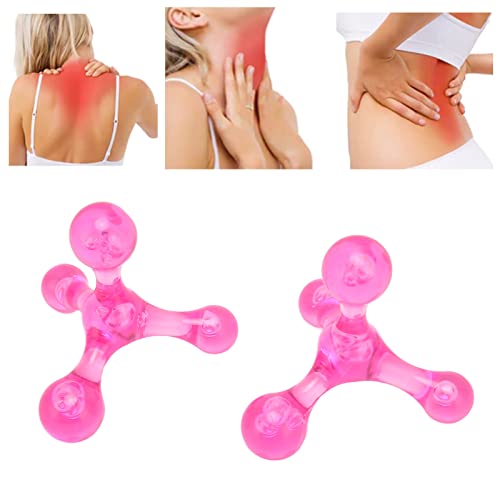 Massage Bal, 2 stuk draagbare en duurzame boog Zelf Massager Tool Mini Handheld 4 Relax Acupressure Massager, geschikt voor been, arm, voeten, rug, handen, spieren en meer (Roze) 4