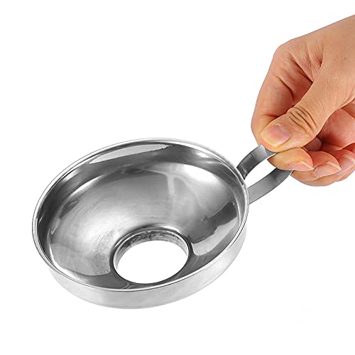 Stainless Steel Funnel, Jam, Large Opening Keuken Filler Funnel, Large Diameter, Verstelbare Conserveren Funnel, Jam Funnel voor Trapping Bonen, Liquid, Olie, Jam, Saladesaus, 10.5c m 5