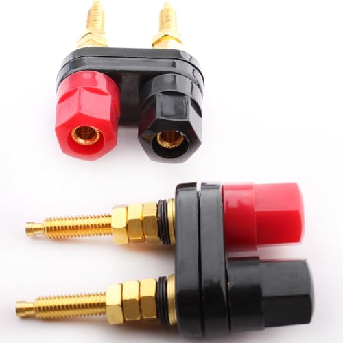 4st Speaker Terminal, Banana Plug Connectors, AMP Terminal Power Amplifier 2-Way Banana Plug Jack, Audio Speaker, Terminal Banana Jack, Panel Mount (lengte 5