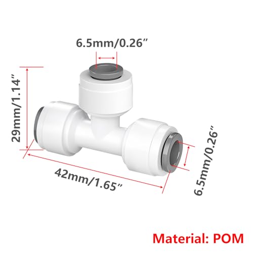 1pc waterslang connector, tee 1/4 inch met snelle koppeling, omgekeerde osmose waterfilter