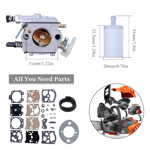 Carburator Carb Kit w/ Fuel Filter slang fit Husqvarna 50 51 55 Rancher Kettingzagen
