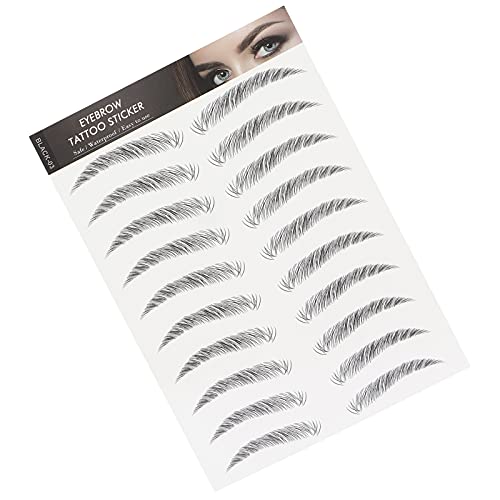 6D Eyebrow Tattoo Sticker Professional Waterproof Eyebrow Transfer Sticker Eyebrow make-up tool voor vrouwen en meisjes (zwart)(BLACK-03) 5