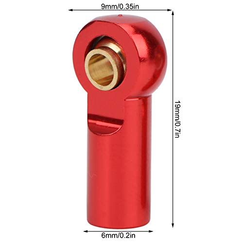 RC Ball Joint, 10 stuks RC Car Trekkoord Aansluiting Rod Metal Kogelgewricht accessoire Compatibel met AXIAL SCX10 1/10(Rood)