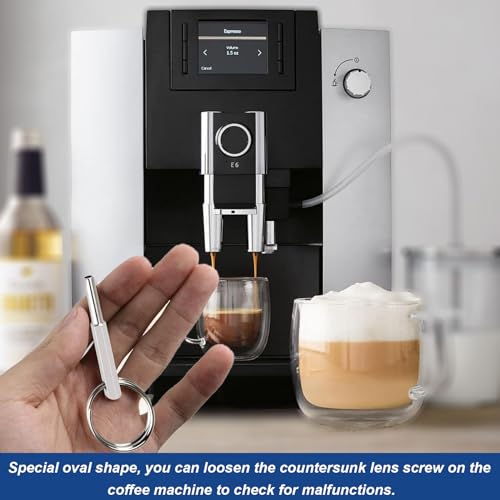 Ovale hoofdsleutel, Ovale hoofdsleutel met sleutelhanger, Koffiezetapparaat sleutel, Ovale hoofdsleutel, Compatibele Jura/Krups Siziliana/AEG Volledig automatische koffiemachines voor het demonteren van Brewing Group 4