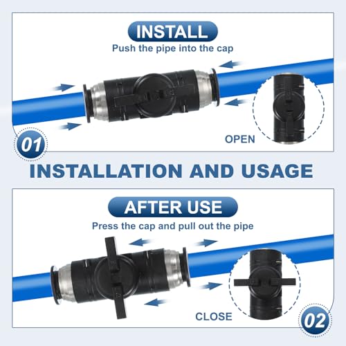 4mm(3/20") Push-to-Connect Fittings Ball Valve, 6sts 0-60 graden BUC Luchtstroomregelventiel, Quick Coupling, Luchtslang koppeling voor Pneumatische Systeem Pijpleiding, Zwart 4
