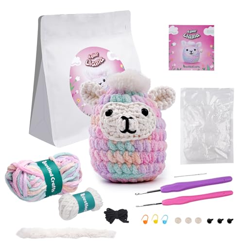 Llama haak set voor beginners, Complete Amigurumi Starter set met stap-voor-stap Video Tutorials, Gifts voor nieuwe haak