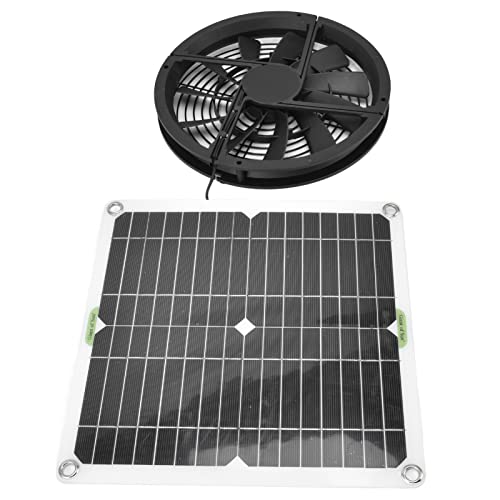 100W Zonnepaneel Ventilator Kit, Siliconen Plastic 10 Inch Waterdicht Zonnepaneel Ronde Uitlaat Ventilator voor Chicken Coop Greenhouse