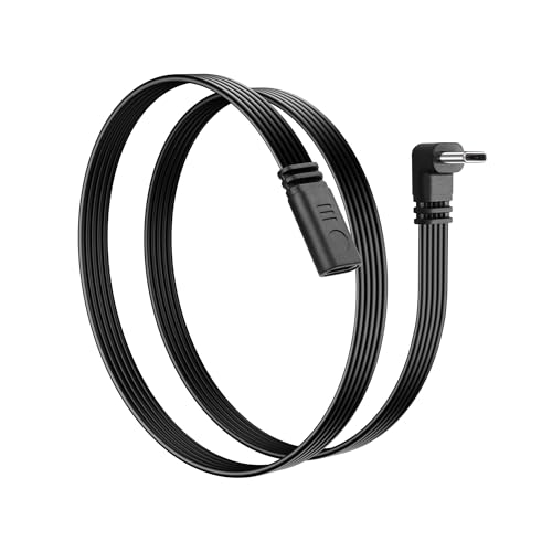 90° Hoek USB-C Extension Cable, Type C, Flat Silicone Cable, USB-C Data Cable, Plug to Bus Efficiënt laden en gegevensoverdracht voor externe SSD, mobiele telefoons en laptops